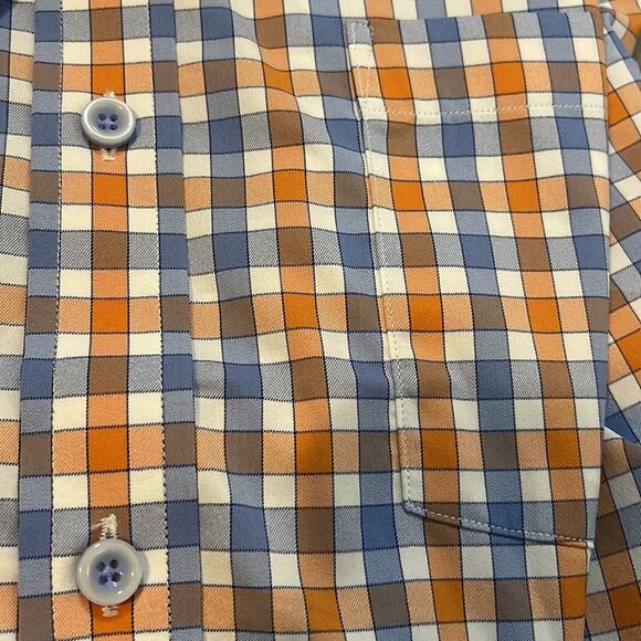 Nicoby Orange and Blue Check Print Long Sleeve Button Down Men's Size Large NWT - Picture 7 of 7
